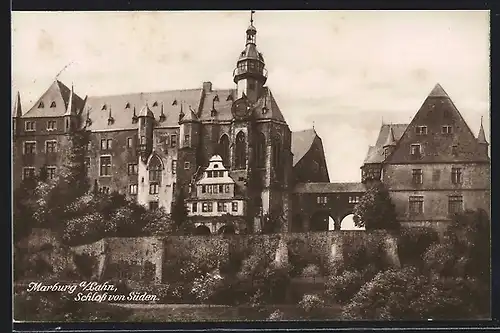 AK Marburg a / Lahn, Schloss von Süden