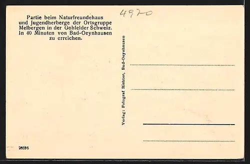 AK Bad Oeynhausen, Am Mühlenweg in der Gohfelder Schweiz