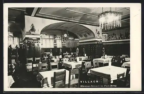 AK Villach, Innenansicht des Kärntner-Stüberl im Park-Hotel