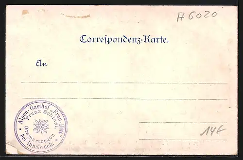 AK Hötting, Gasthaus Frau Hitt