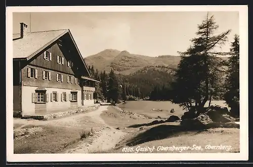 AK Obernberg, Gasthof Obernberger See im Sonnenschein