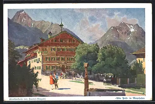 Künstler-AK Edo v.Handel-Mazzetti: Mayrhofen, Alte Post