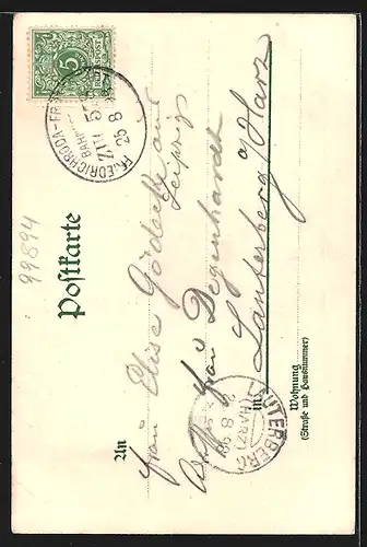 AK Friedrichroda, Teilansicht, Kühe