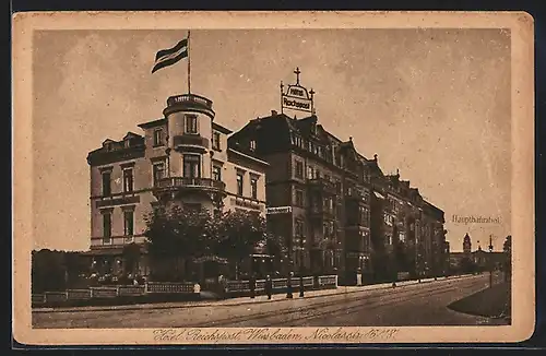 AK Wiesbaden, Hotel Reichspost, Nicolasstrasse 16-18