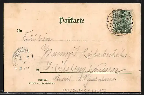 Lithographie Köln-Neustadt, Ulrepforte und Sachsenring, Ulre-Denkmal