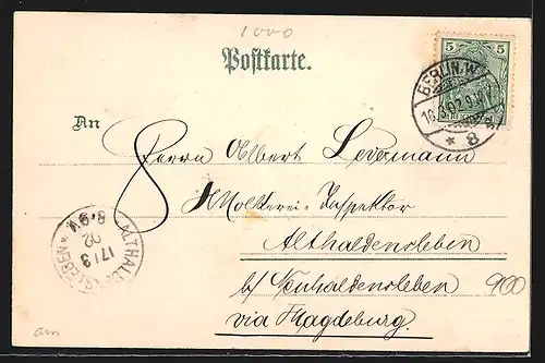 Lithographie Berlin-Kreuzberg, Strassenpartie am Halleschen Thor