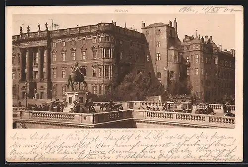 AK Berlin, Kurfürsten Brücke, Kgl. Schloss