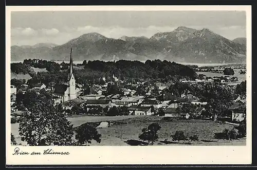 AK Prien am Chiemsee, Ortsansicht mit Kirche