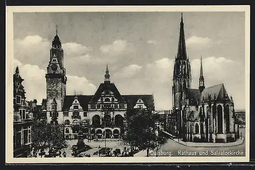 AK Duisburg, Rathaus und Salvatorkirche