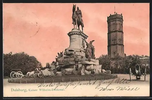 AK Duisburg, Partie am Kaiser Wilhelm-Denkmal