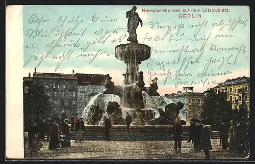 AK Berlin-Tiergarten, Hercules-Brunnen auf dem Lützowplatz