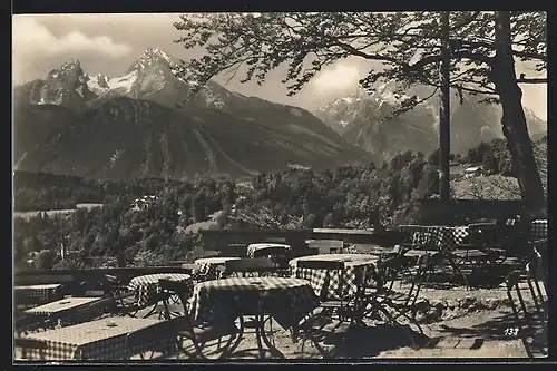 AK Berchtesgaden, Garten vom Cafè Restaurant Lockstein