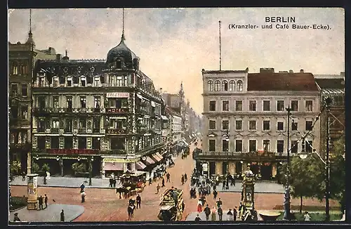 AK Berlin, Kranzler- und Cafe Bauer -Ecke