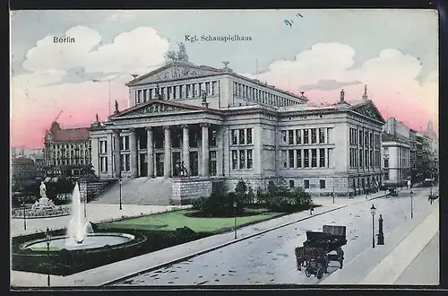 AK Berlin, Kgl. Schauspielhaus mit Anlage und Strasse, Gendarmenmarkt