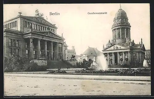 AK Berlin, Gendarmenmarkt mit Fontaine