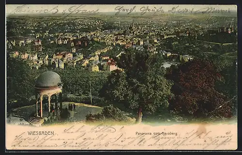 AK Wiesbaden, Panorama vom Neroberg