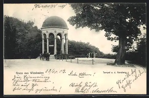 AK Wiesbaden, Tempel auf dem Neroberg