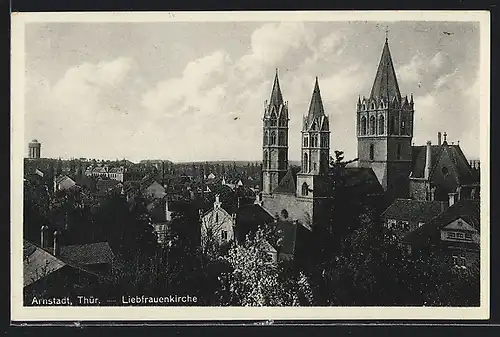 AK Arnstadt /Th., Teilansicht mit Liebfrauenkirche