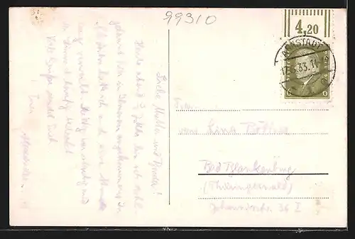 AK Arnstadt /Th., Teilansicht mit Liebfrauenkirche