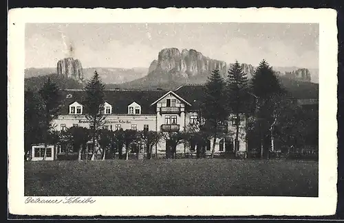 AK Bad Schandau, Gasthaus Ostrauer Scheibe