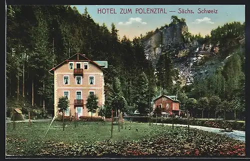 AK Hohnstein /Sa., Hotel zum Polenztal mit Umgebung