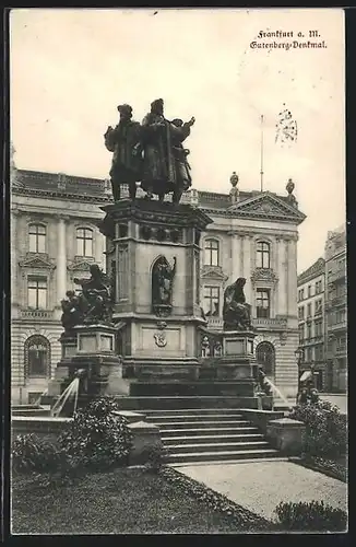 AK Frankfurt a. M., Gutenberg-Denkmal