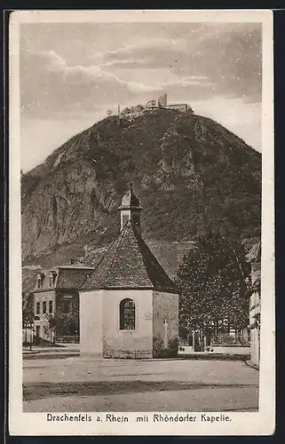 AK Rhöndorf, Blick von der Kapelle zum Drachenfels