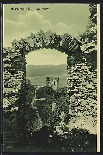 AK Königstein i. T., Blick zum Pulverturm