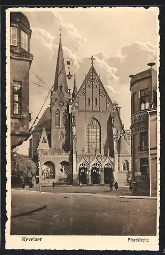 AK Kevelaer, Strassenpartie bei der Pfarrkirche
