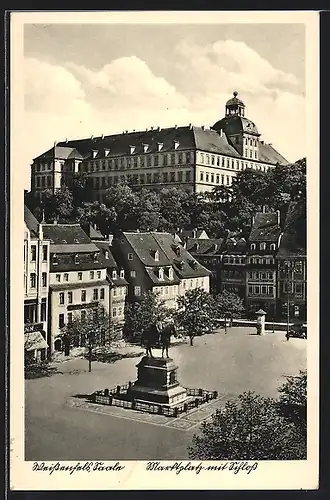 AK Weissenfels /Saale, Marktplatz mit Schloss