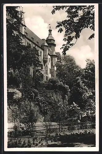 AK Marburg, Partie auf der Südterrasse des Schlosses