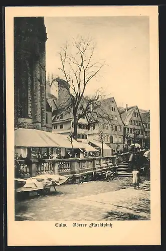 AK Calw, Marktstände am oberen Marktplatz