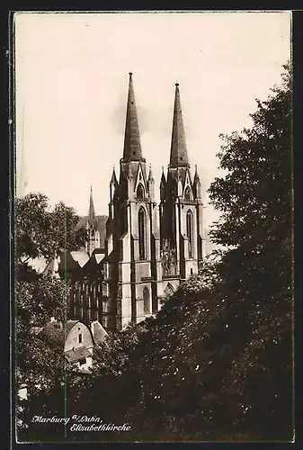 AK Marburg a. d. Lahn, Blick auf die Elisabethkirche