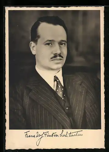 AK Fürst Franz Josef von Liechtenstein im Anzug mit Krawatte