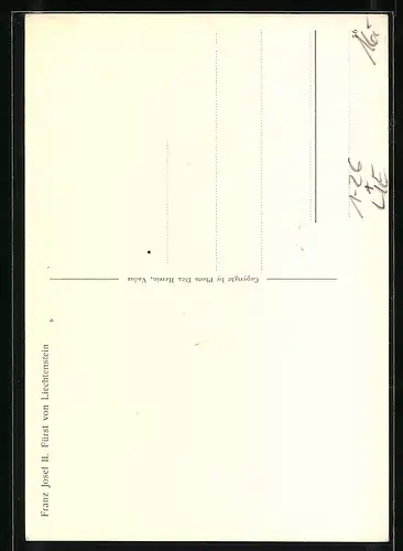 AK Liechtenstein, Portrait des Fürsten Franz Josef II.