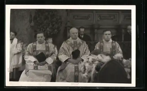 AK Geistliche der katholischen Kirche zur Hochzeit von Fürst Franz Josef II. von Liechtenstein 1943