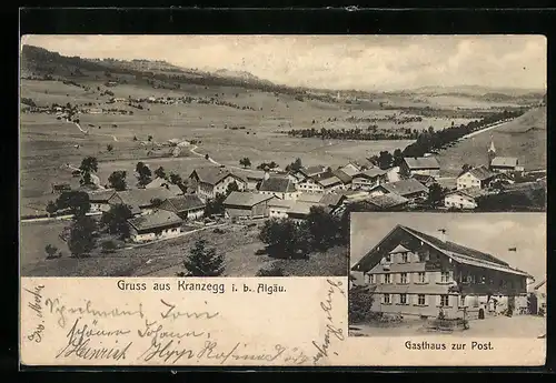 AK Kranzegg i. b. Allgäu, Gasthaus zur Post, Teilansicht
