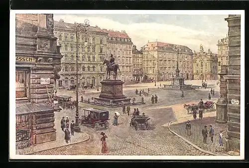 Künstler-AK Erwin Pendl: Wien, Am Hof mit Denkmal