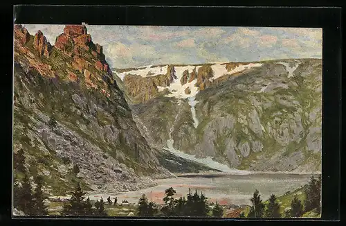 Künstler-AK C. Liebich: Weisser See am Fuss der Berge
