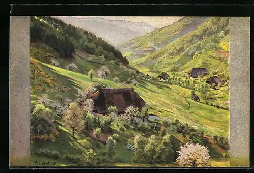 Künstler-AK Curt Liebich: Frühling in den Schwarzwaldbergen