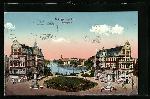 AK Königsberg, Münzplatz aus der Vogelschau