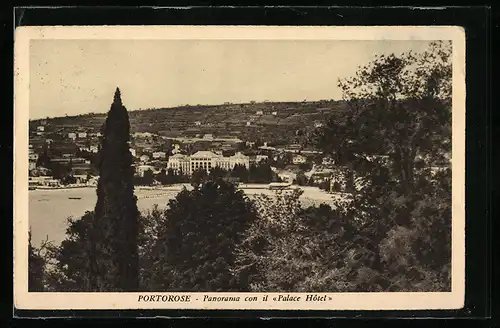AK Portorose / Portoroz, Panorama con il Palace Hotel