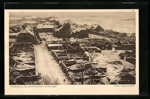 AK Gerdauen, von den Russen zerstörter Ort