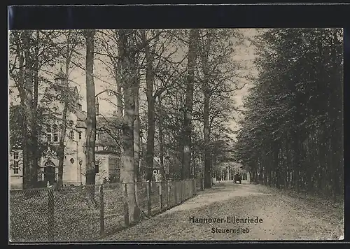 AK Hannover-Eilenriede, Steuerndieb, Strasse und Gebäude