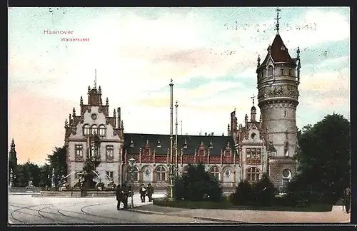 AK Hannover, Ortspartie mit Wasserkunst