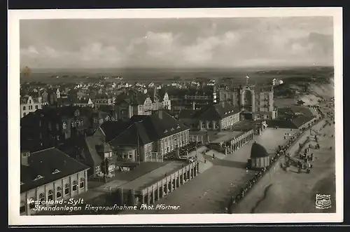 AK Westerland, Fliegeraufnahme der Strandanlagen