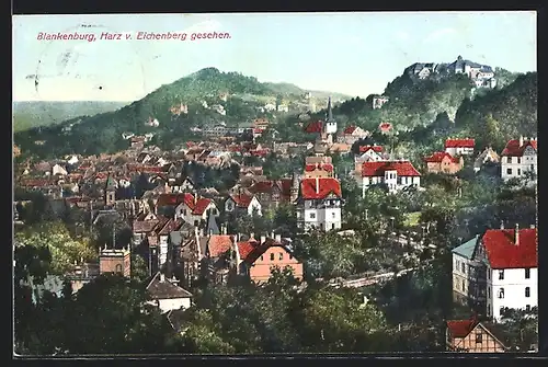 AK Blankenburg / Harz, Ortsansicht vom Eichenberg aus gesehen
