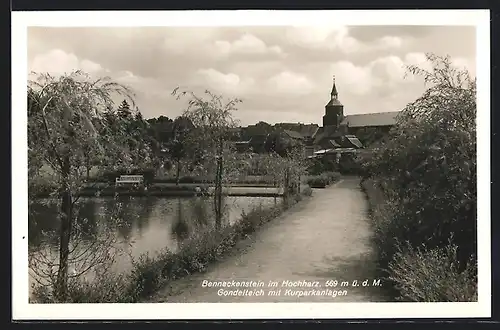 AK Benneckenstein / Harz, Gondelteich mit Kurparkanlagen