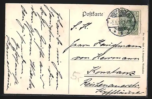 AK Wiesbaden, Totalansicht vom Neroberg gesehen