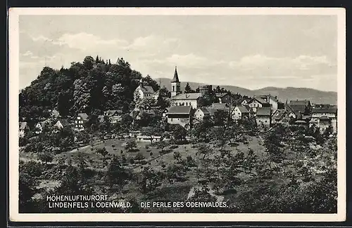 AK Lindenfels / Odenwald, Ortsansicht mit Kirche